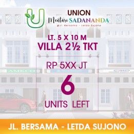 Dijual Villa Komplek UNION MENTARI SADANANDA Jalan Bersama - Letda Sujono