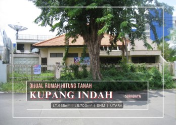Jual Rumah Hitung Tanah di Kupang Indah I, Surabaya.