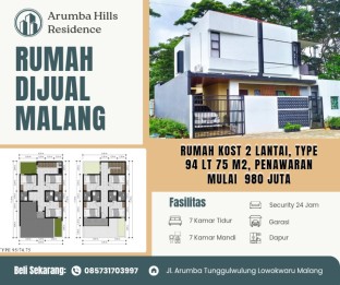 Rumah Kost Minimalis Ekonomis Strategis Malang Kota Dingin