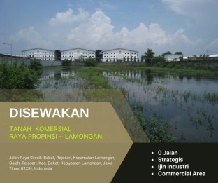 Sewa Tanah Komersial 0 Jalan Propinsi Strategis di Rejosari, Lamongan.